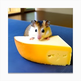 Hamster Eating Cheese Canvas Print