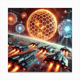 A Futuristic Sci Fi Scene Showcasing The Solar Shi Canvas Print