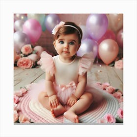 Adorable baby girl Poster Canvas Print