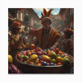 Man With A Bowl Of Fruit Canvas Print