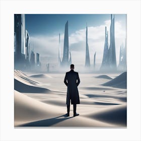 Man Standing In The Desert 39 Canvas Print