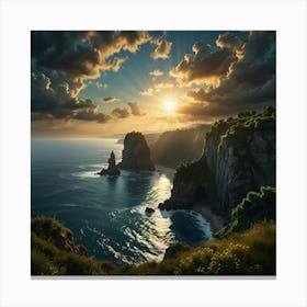 Sunset Over The Sea 2 Canvas Print