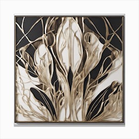 Abstract Gold Leaf Wall Art Canvas Print