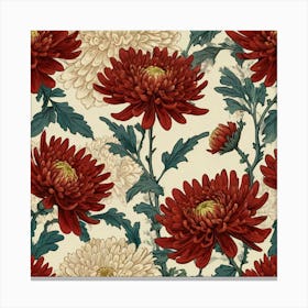 Red Chrysanthemums Canvas Print