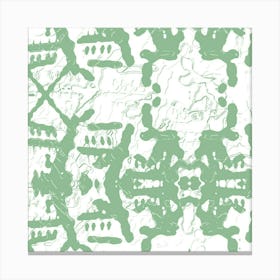 Green And White Pattern Canvas Print