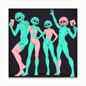 Three Girls In Bikinis 17 Canvas Print