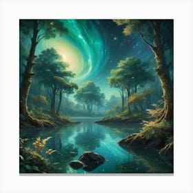 Night In The Forest Canvas Print