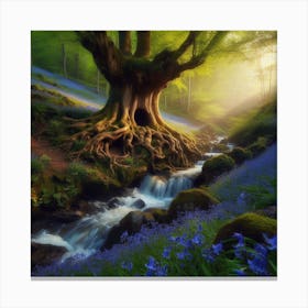 Bluebells In The Forest 6 Canvas Print