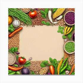 Vegetable Frame 3 Canvas Print