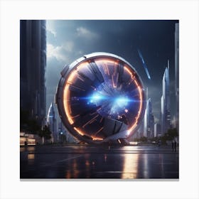 Dreamshaper V7 A Futuristic Energy Shield Protecting A City Fr 0 (1) Canvas Print