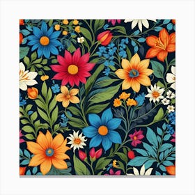 Floral Seamless Pattern 13 Canvas Print