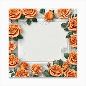 Frame With Roses 19 Canvas Print