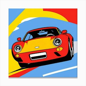 Pop Art Racing Vibes in Bold Colors Canvas Print