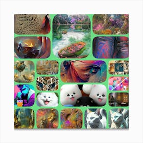 Collage Of Cats Canvas Print