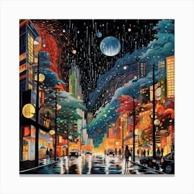 Night In The City 6 Canvas Print