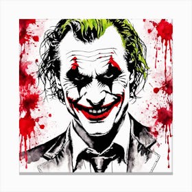 The Joker Portrait Ink Painting (23) Canvas Print