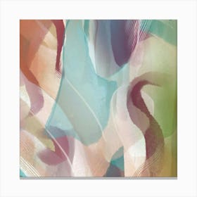 Colourfull Waves Square Abstract Painting Canvas Print