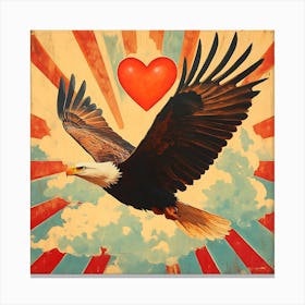 Art Deco Eagle with Heart-shaped Cloud 1 Canvas Print