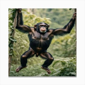 Chimpanzee Swinging Stampe su tela