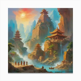 Chinese Landscape Art print paintings 1 Canvas Print