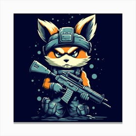 Fox With Gun Canvas Print