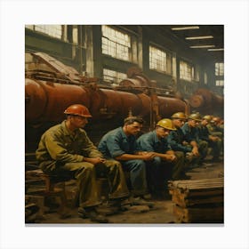 Factory Workers Canvas Print