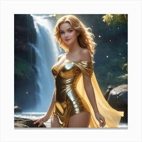 Golden Mermaid Canvas Print