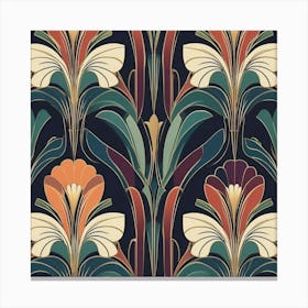 Deco Floral Wallpaper Canvas Print