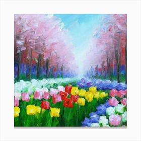 a flower garden in spring 10 Canvas Print