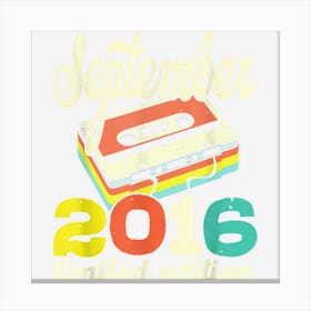 6th Birthday September 2016 Retro Cassette Limited Edition Canvas Print