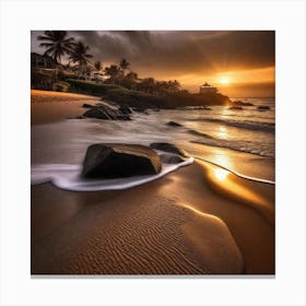 Sunset On The Beach 762 Canvas Print