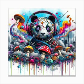 Psychedelic Panda 11 Canvas Print