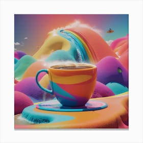 Rainbow Coffee Cup 1 Canvas Print