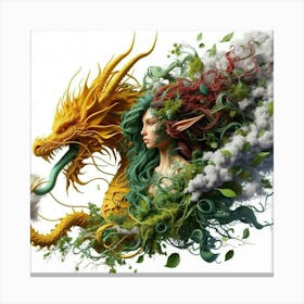 Dragon And Elf 2 Canvas Print