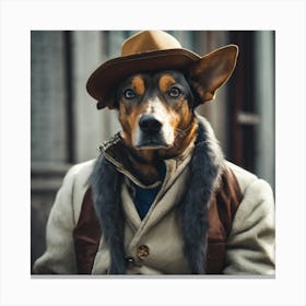 Dog In A Hat Canvas Print