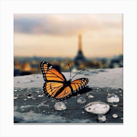 Butterfly In Paris Canvas Print