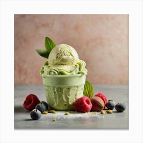 Green Ice Cream Canvas Print