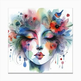 Watercolor Of A Woman 55 Canvas Print