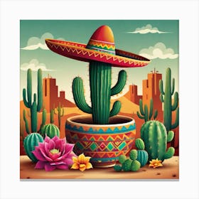 Mexican Cactus 48 Canvas Print