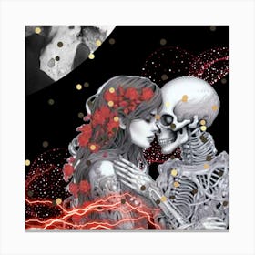 Skeleton Love Canvas Print