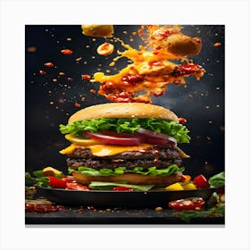 Fast Food Burger Canvas Print