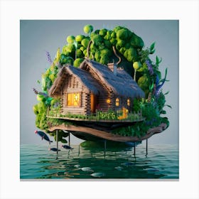 House On An Island Canvas Print