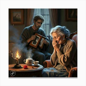 Old Lady And The Old Man Canvas Print