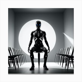 Robot Sitting In A Chair Canvas Print