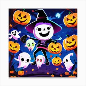 Halloween Ghosts Canvas Print