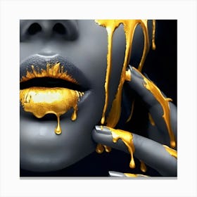 Gold Lips 2 Canvas Print