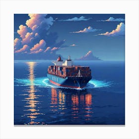 A Breathtaking Panoramic of a cargo ship Canvas Print