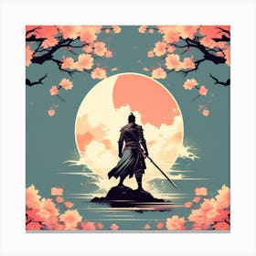 Anime samurai silhouette Canvas Print