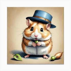 Hamster In Hat Canvas Print