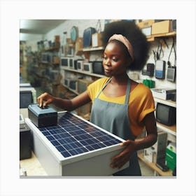 Solar Panel In Electronics Store Canvas Print